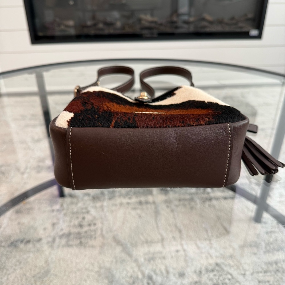 Nwot Coach Calf Hair Crossbody in Brown, Cream & Black - Picture 9 of 10